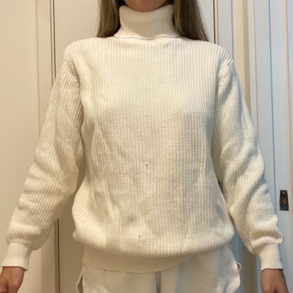 Ivory turtleneck sweater: Forever 21